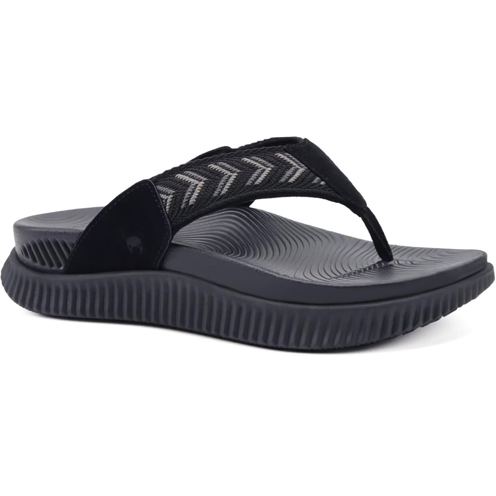 Kuailu Black and Gray Flip Flop Sandals